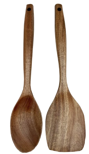 H&B ACACIA WOODEN COOKING UTENSILS 2PC SET