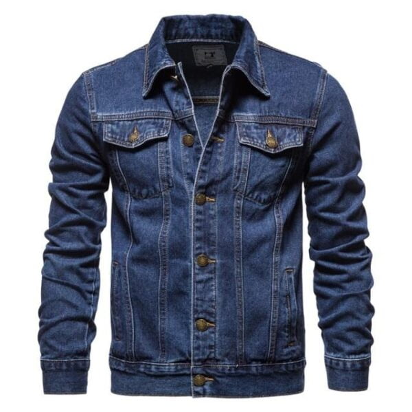 Popular plus size outdoor jacket young men's leisure breathable lapel single-breasted slim version of the denim jacket
