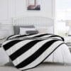 Vessia Large Flannel Fleece Plush Blanket King Size(108"x90") - Black and White Stripe Lightweight Bed Blanket - Super Soft Cozy Microfiber Blanket for Chair, Sofa, Couch, Bed, Camping, Travel