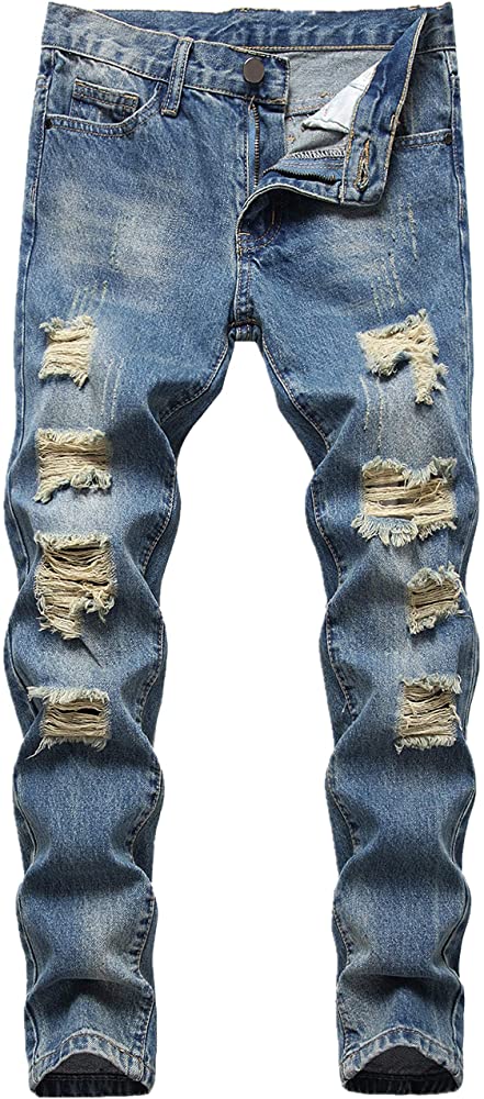 Balmains Boy's Skinny Fit Ripped Destroyed Distressed Stretch Slim Jeans Pants