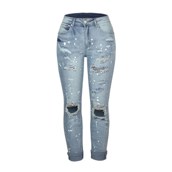 Nokiwiqis Female Jeans High Waist Trousers Close-Fitting Pants Four Buttons  - Walmart.com