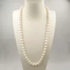 64 CM 10-11 mm perfect round high luster nature pearl LONG PEARL NECKLACE 100% NATURAL FRESHWATER PEARL ,knotted beads