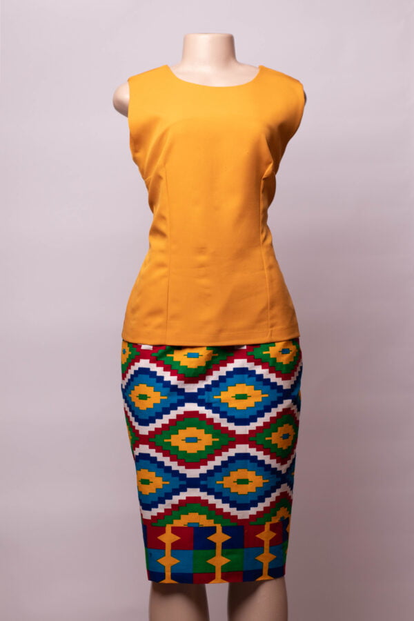 Skirt Suit and Top in Kente