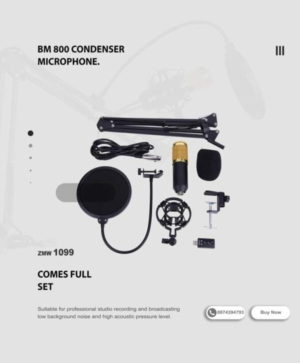 BM 800 CONDENSER MICROPHONE FOR BROADCASTING AND STUDIO RECORDING